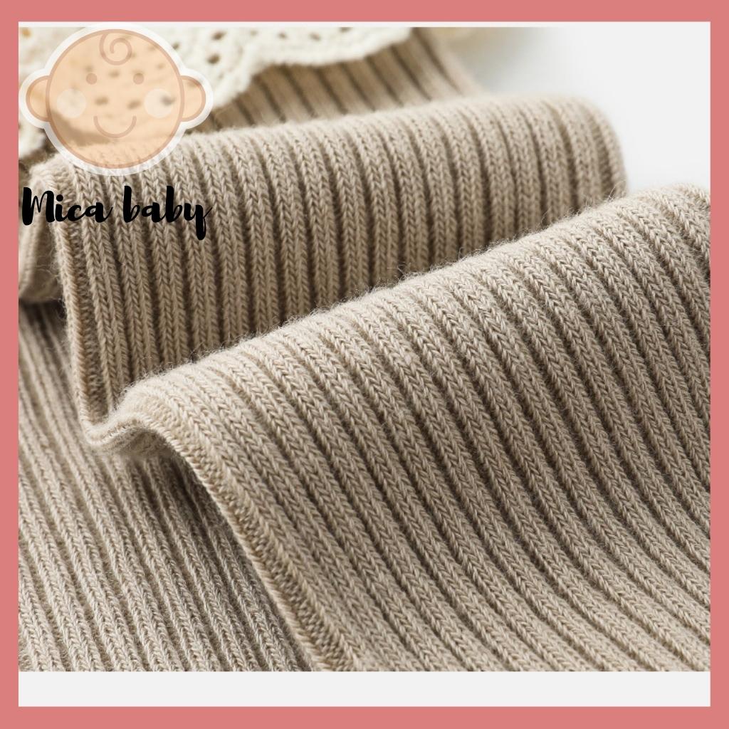 Tất vớ cao cổ không gót viền bèo kiểu dáng tiểu thư cho bé từ 1-4 tuổi Mica baby T26