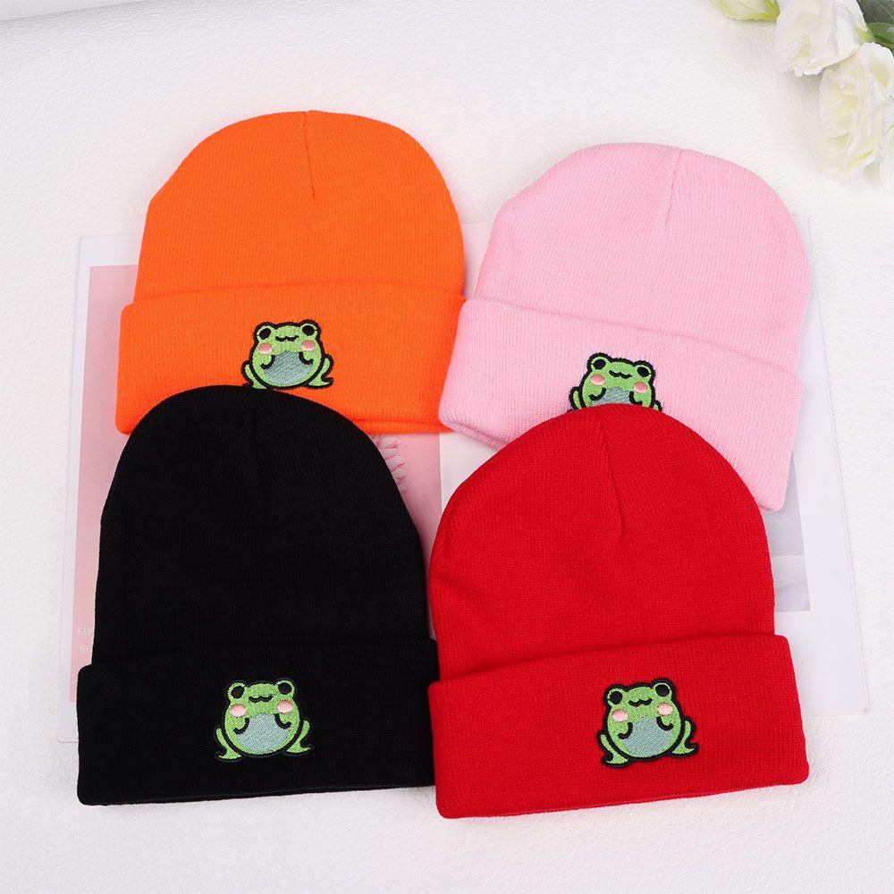 Mũ Bonnet Mềm Mại Thêu Hình Chú Ếch Phong Cách Hip Hop Cá Tính