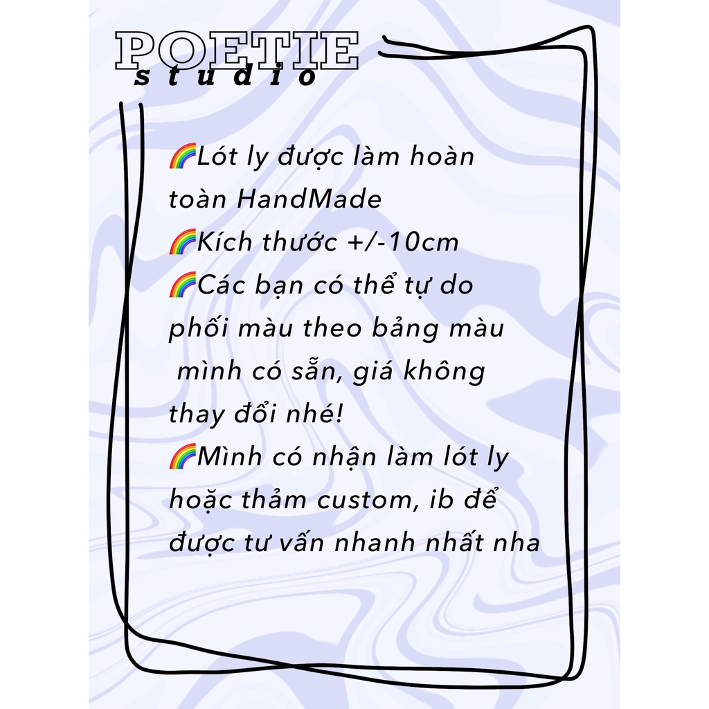 Lót ly len Mây| Cloudy Punch Needle Coaster| Poetie Studio