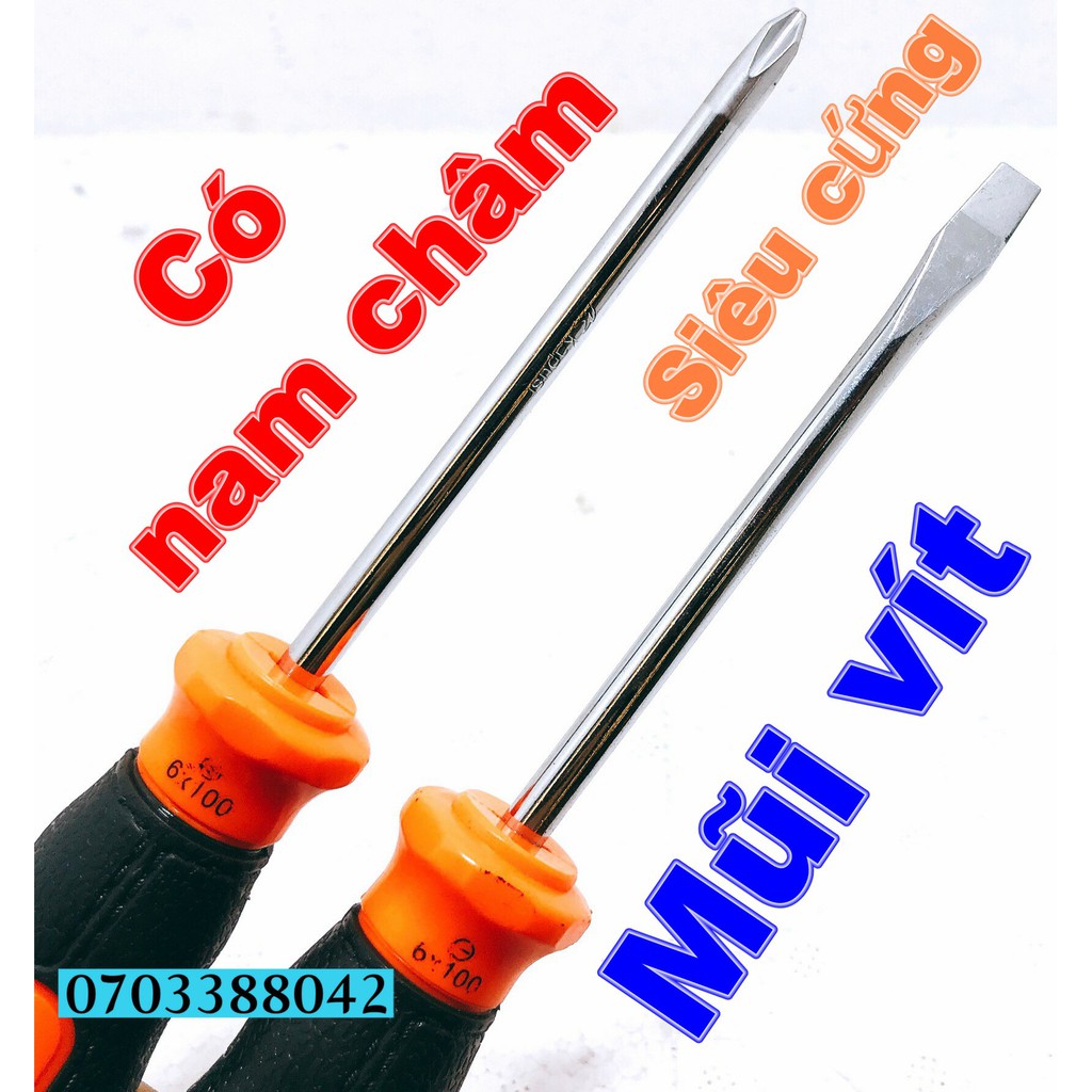 Tua Vít Điện 6mm Tay Bọc Cao Su Cao Cấp