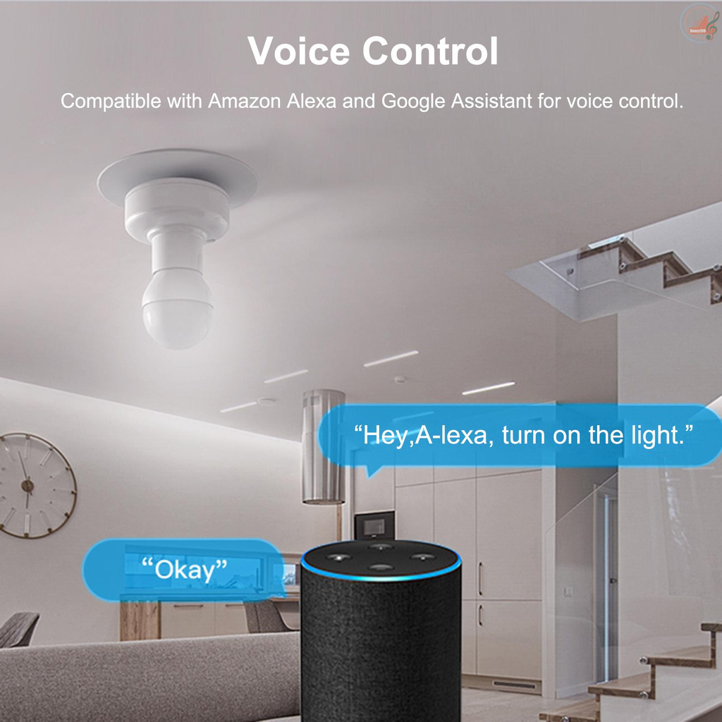 Chuôi Bóng Đèn E27 Thông Minh Kết Nối Wifi Có Chức Năng Hẹn Giờ Tương Thích Với Alexa & Google Home