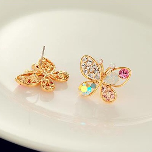 Khuyên tai hình bướm đính đá thanh lịch dành cho nữ