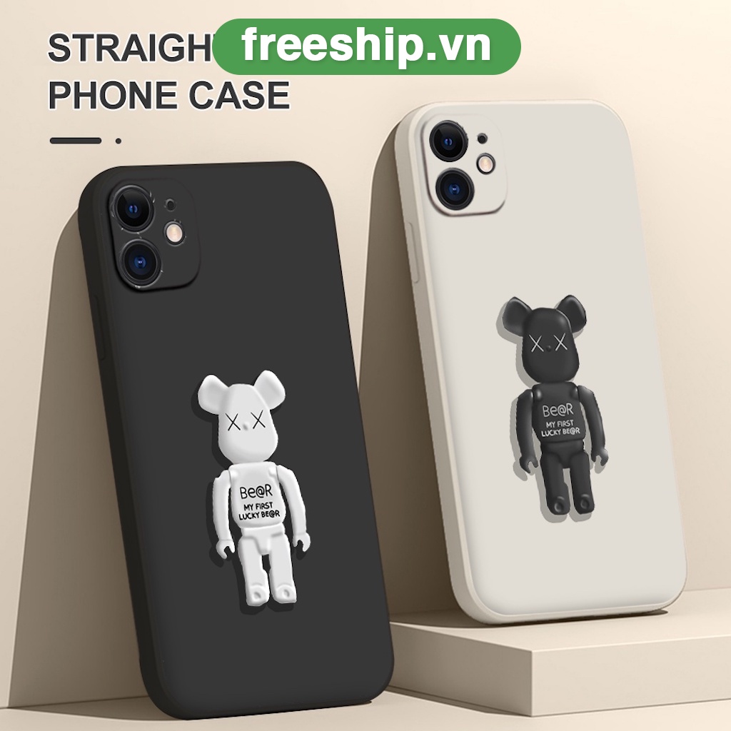 Ốp lưng iphone First Bear cạnh vuông 6/6plus/6s/6splus/7/7plus/8/8plus/x/xr/xs/11/12/13/pro/max/plus/promax