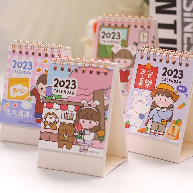 Lịch để bàn năm 2022/ 2023 mini họa tiết hoạt hình dễ thương dành cho học sinh