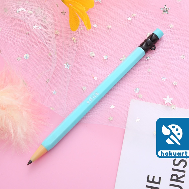 Bút chì vĩnh cửu lục giác Pastel vỏ nhựa kiểu bút chì gỗ - Văn phòng phẩm Haku