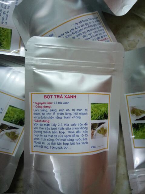 Bột trà xanh CAO CẤP đắp mặt trắng da gói 100g nguyên chất