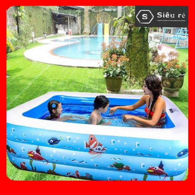 Bể bơi phao 3 tầng cỡ lớn cho bé và gia đình 130 x 85 x 55 cm (PD220286)