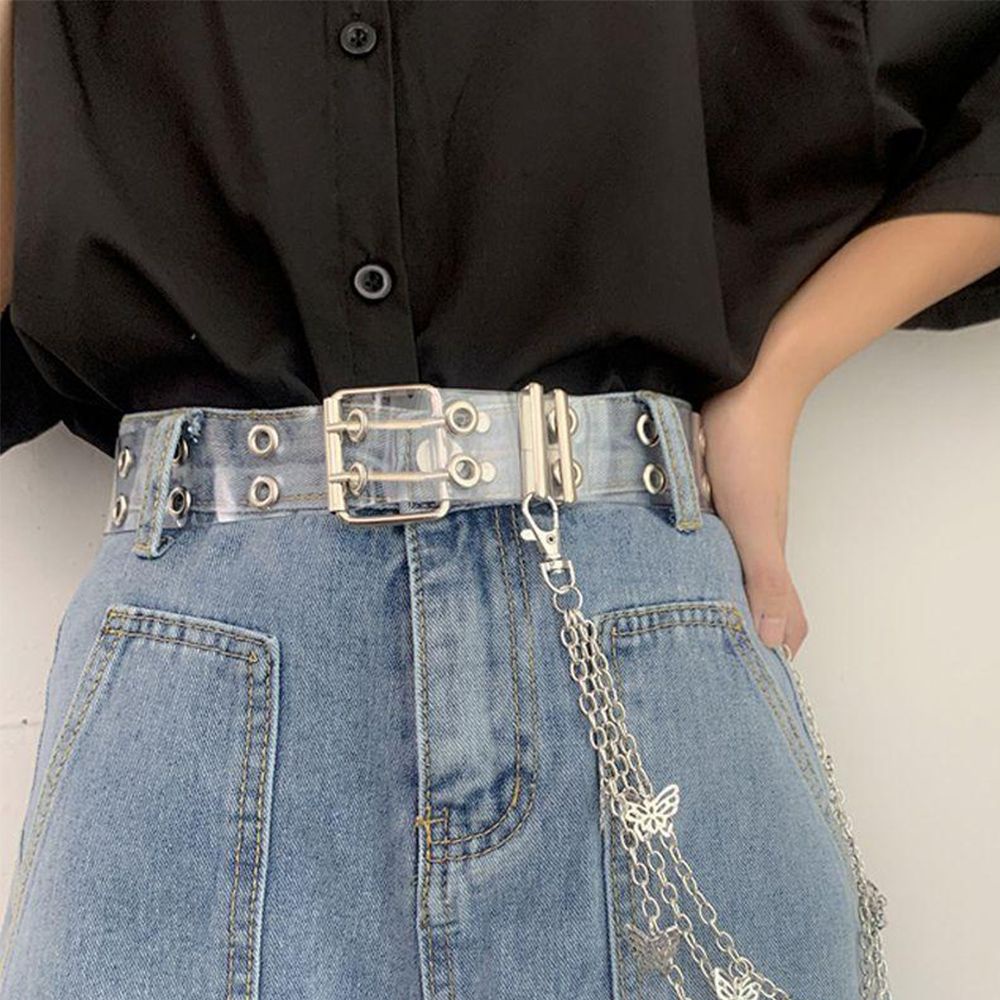 Thắt Lưng Nhựa Pvc Trong Suốt Nhiều Màu Sắc Có Thể Điều Chỉnh Cho Nữ