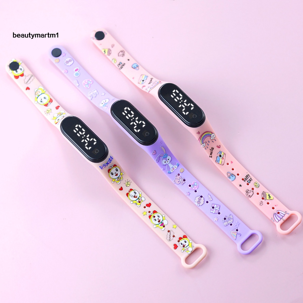 Đồng Hồ Đeo Tay Điện Tử Beautymartm1 Màn Hình LED Chống Thấm Nước Họa Tiết Hoạt Hình Dễ Thương Cho Bé