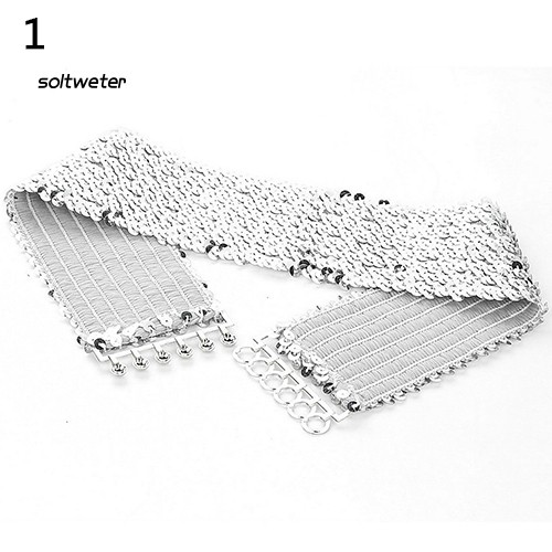 Thắt Lưng Đính Kim Sa Lấp Lánh Co Dãn Cho Nữ