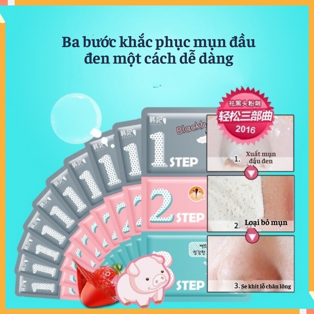 Mặt Nạ Lột Mụn Đầu Đen Mặt Nạ Lột Mụn 3 Bước Chính Hãng Hankey Hàng Nội Địa Trung-AnnA.40.Cosmetic