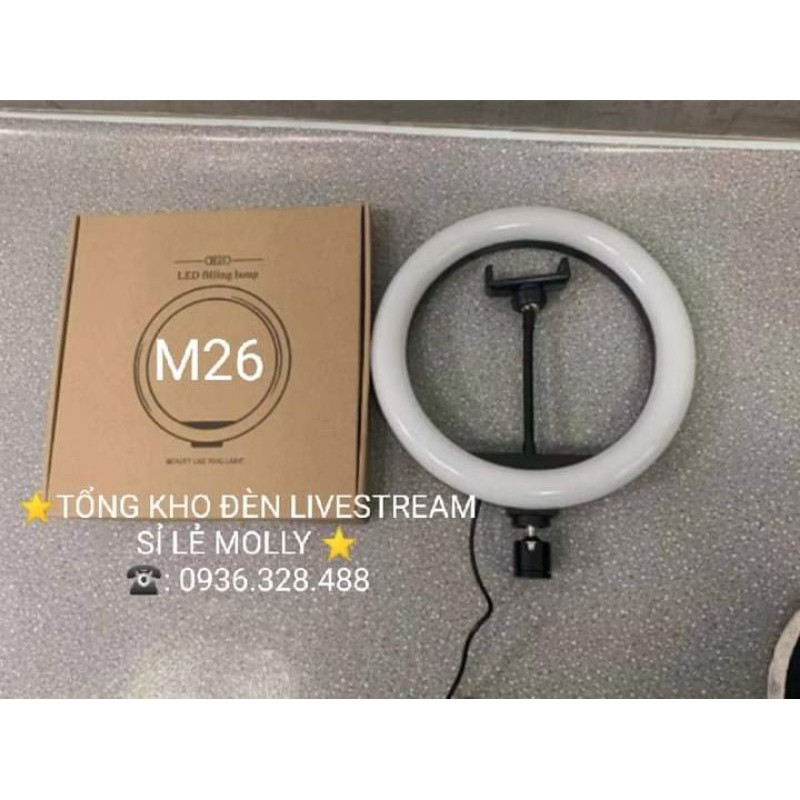 ĐÈN LIVESTREAM GIÁ RẺ 26CM, CHÂN 2m1