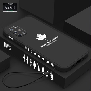 Ốp Điện Thoại Silicon Nhám Hình Lá Phong Đơn Giản Có Dây Đeo Cho Oneplus 8t Oneplus 9 Pro Oneplus 9r