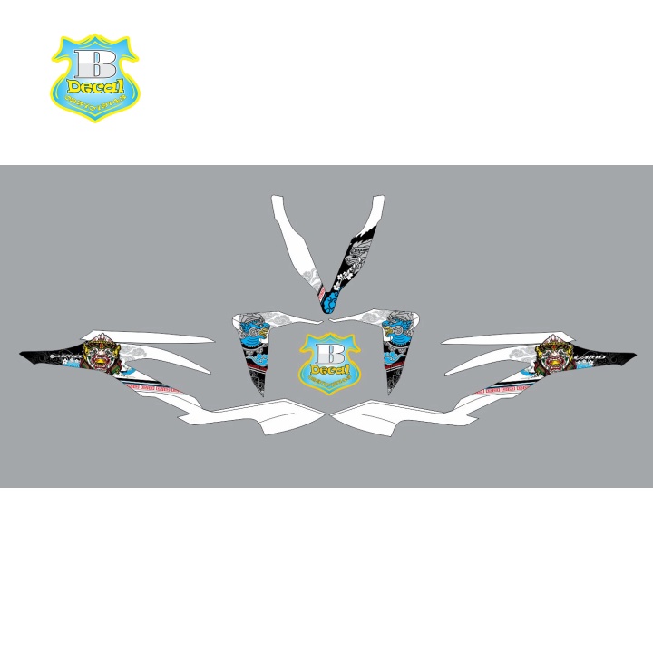 ( Quí khách vui lòng mang ra tiệm cho thợ dán ) Tem vario 150 đầu lân trắng