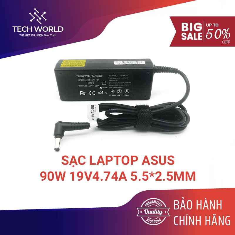 Sạc laptop dùng cho Lenovo ASUS Toshiba 19V 4.74A 90W đầu jack 5.5 * 2.5mm OEM loại xịn