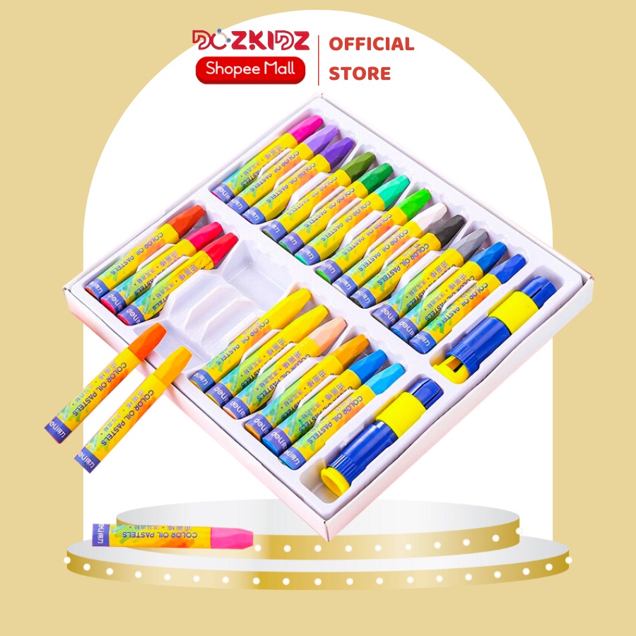 Bộ bút sáp dầu 18/24 màu cho bé tập vẽ - DOZKIDZ