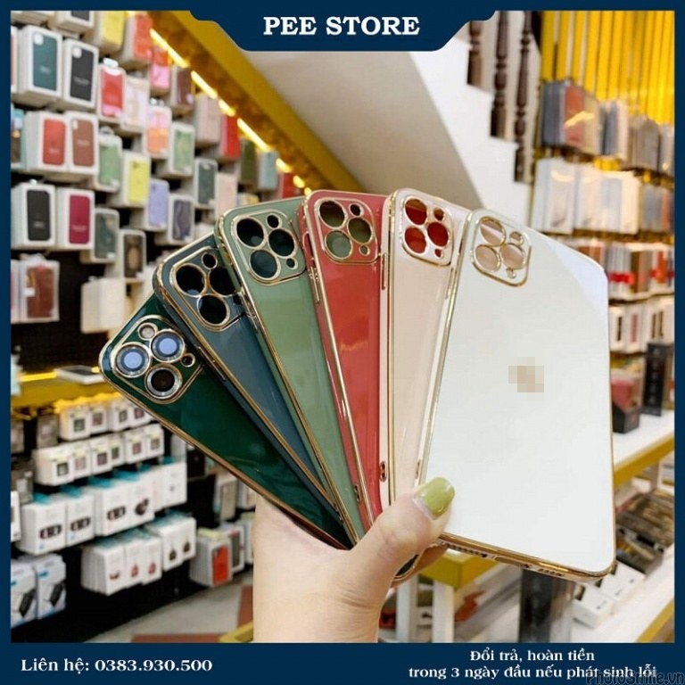 Ốp lưng iphone viền vuông dành cho iphone 6 đến 13promax - Pee store