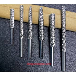Mũi mài loại dài / Đầu làm gỗ lũa cán dài hình trụ/ hình nón, trục 5mm / trục 6mm