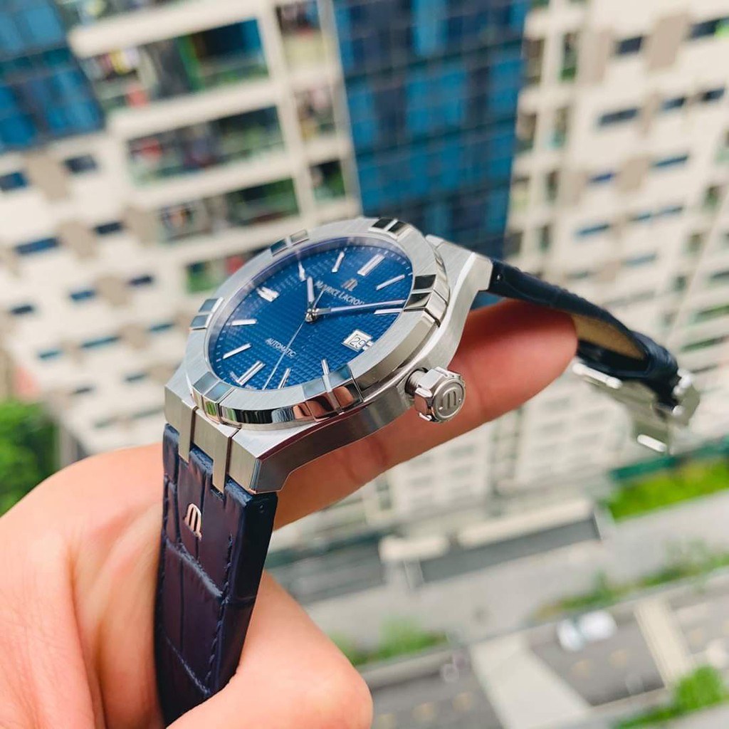 Đồng hồ nam chính hãng Maurice Lacroix Aikon Blue AI6008-SS001-430-1 - Máy cơ tự động - Kính Sapphire phủ chống lóa