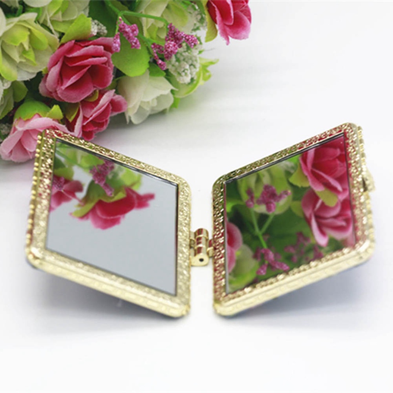 Gương Trang Điểm Mini Hai Mặt Phong Cách Retro Sang Trọng
