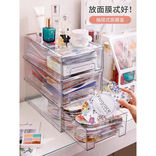 Tủ trong suốt có ngăn kéo decor bàn học siêu xinh