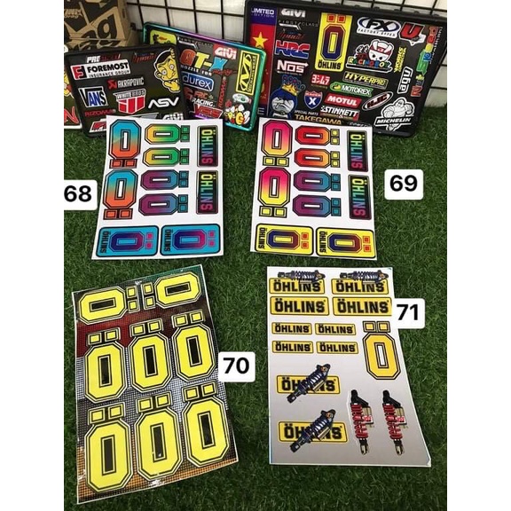 SET STICKER DÁN XE BIỂU TƯỢNG 8 MÃ