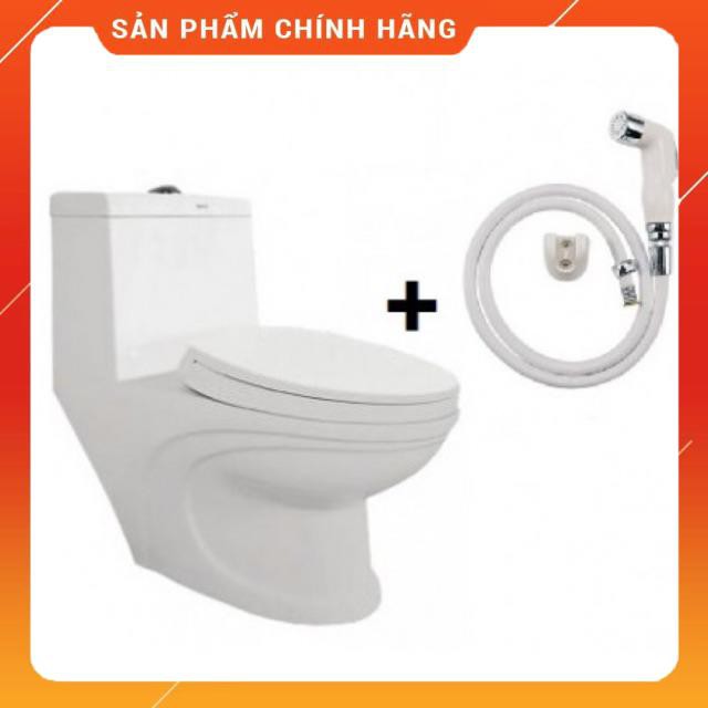 (SALE) Bồn Cầu Viglacera V39 Nắp Êm V37 + Vòi Xịt VG826- hàng chính hãng giao hàng kèm phiếu bảo hành