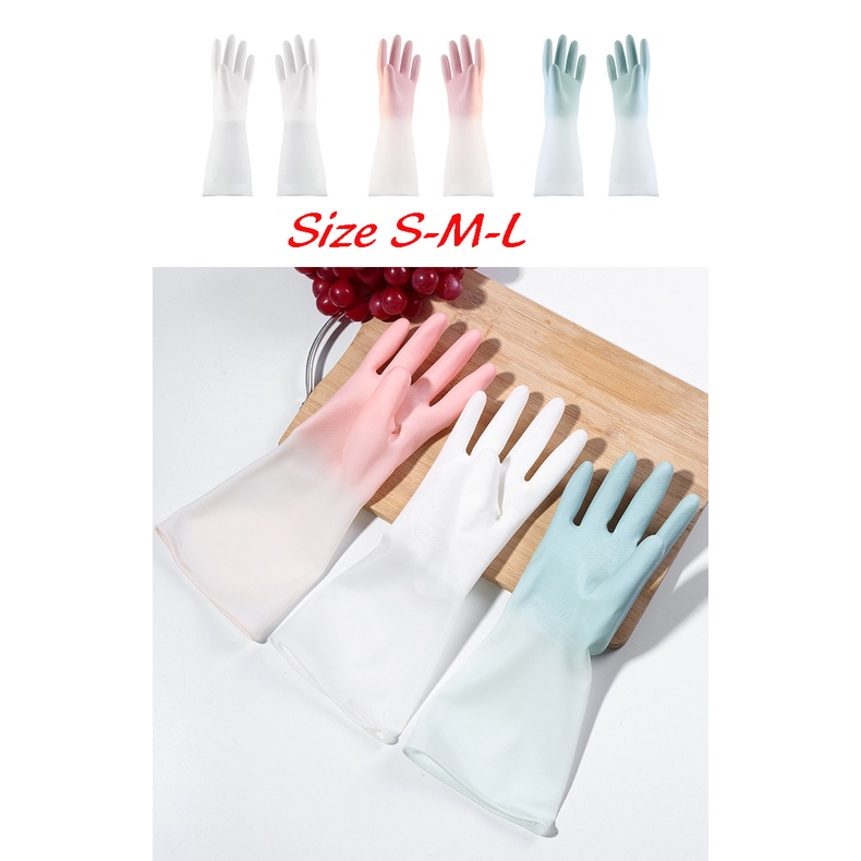 Găng tay silicon bền đẹp có size lớn nhỏ phù hợp mọi người màu ngẫu nhiên
