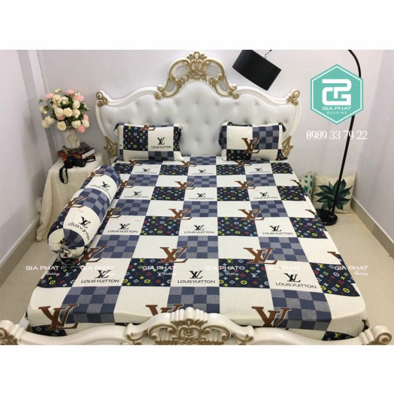 Bộ ga gối 1m2×2m Thun Lạnh Hàn Quốc 4 Món ( 1 ga bọc + 2 vỏ gối nằm + 1 vỏ gối ôm )