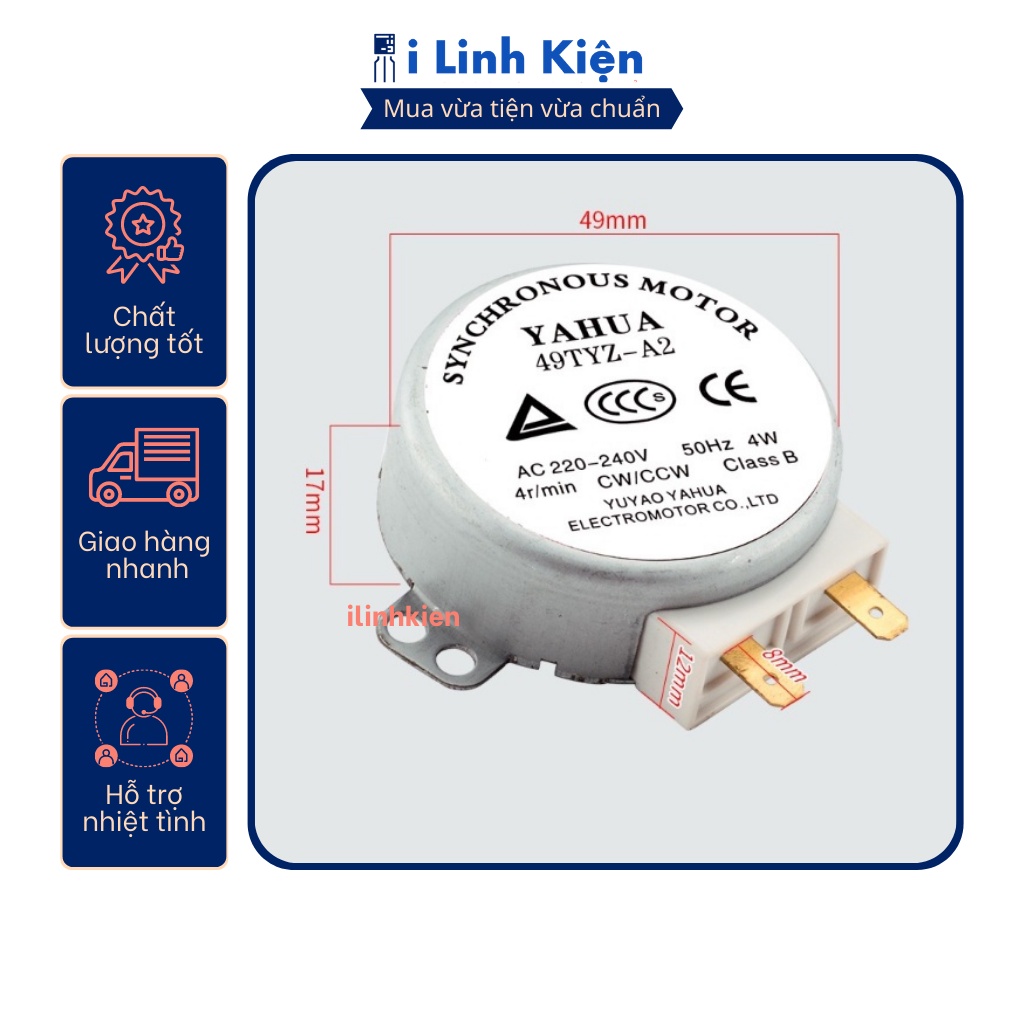 Động cơ quay đĩa lò vi sóng 220V trục vát chất lượng tốt
