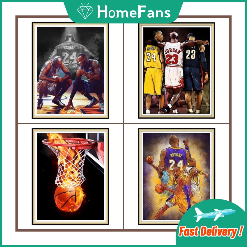 Bộ Tranh Đính Đá 5D Tự Làm Hình Ngôi Sao Bóng Rổ 30x40cm / 40x50cm Trang Trí Nhà Cửa