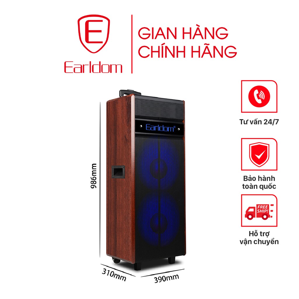 Loa kéo di động Earldom ET-LK5 ( Kèm 2 mic không dây)