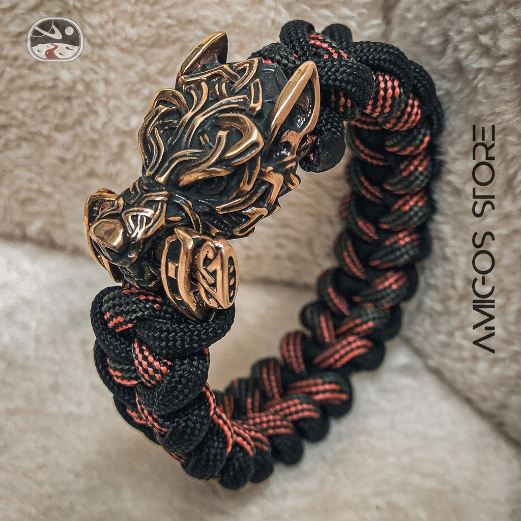 Vòng Tay Nam Handmade Paracord Viking Wolf