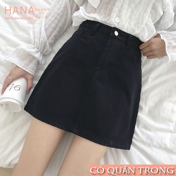 Chân váy kaki chữ A có túi lót trong ngắn ôm màu Đen Trắng - Cạp lưng váy cao - Vải Kaki thô mặc đi làm công sở biển đẹp | BigBuy360 - bigbuy360.vn