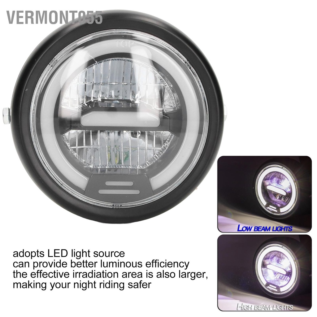 Có thể bán buôn Đèn pha xe máy 6 5 inch LED tròn DC12V chống thấm nước cho tay ga Vermont055 Hàng giao ngay