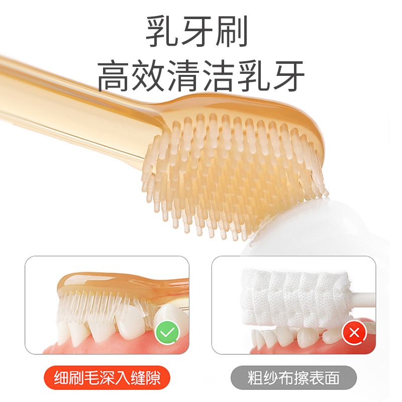 [PVN38167] Sét Rơ tưa Lưỡi + Bàn Chải Silicon mềm mại Cho Bé 0-18 THÁNG