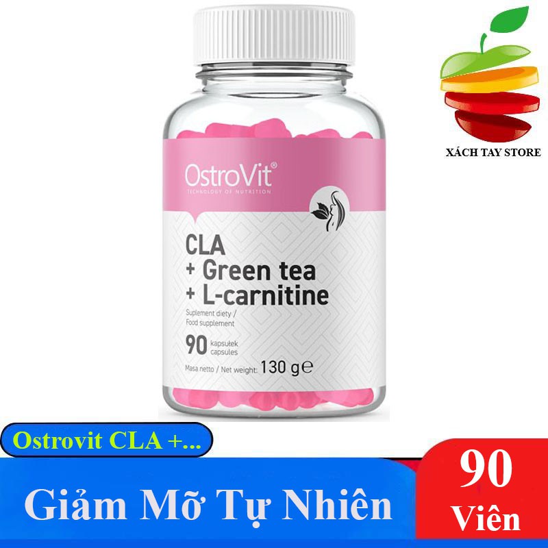 Viên Giảm Mỡ Tự Nhiên Ostrovit CLA + Green Tea + L-Carnitine 90 Viên