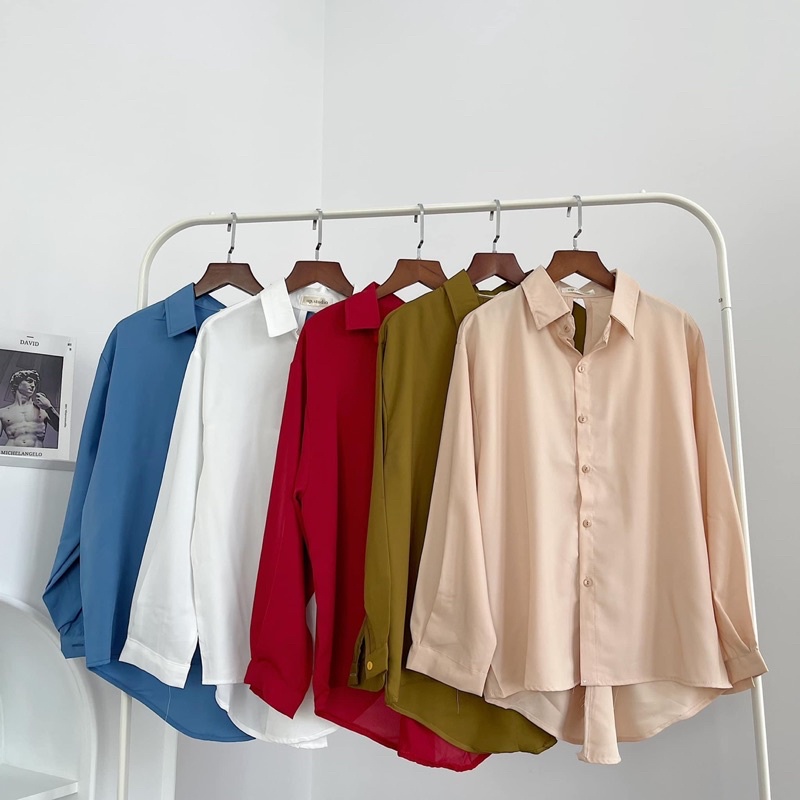 Áo sơ mi 5 màu xoắn sau lưng đi học, đi làm chất vải mềm mát ít nhăn mặc siêu thích Sun Fashion