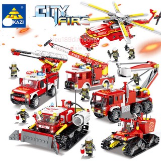Lắp ráp xếp hình KY80526 - 80531 : Các loại xe máy bay cứu hỏa