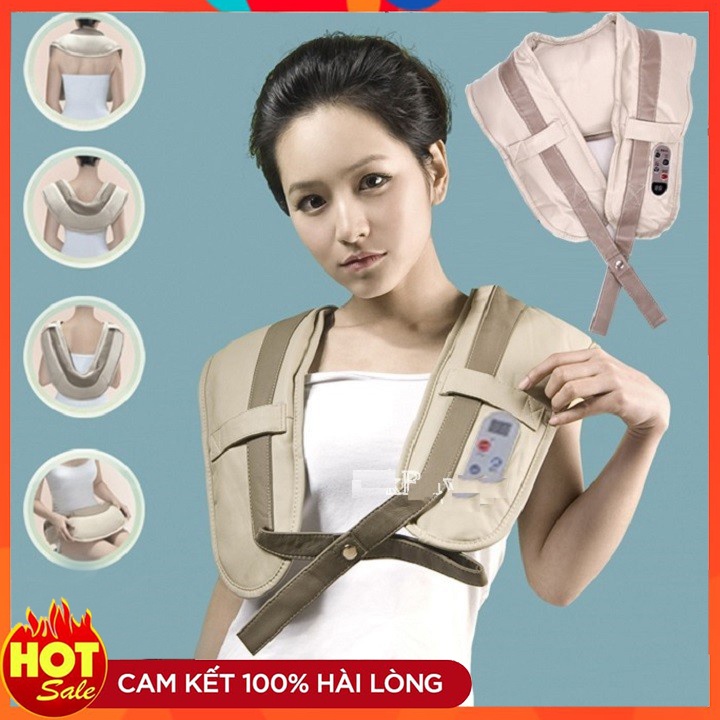 [HCM]ĐAI MASSAGE ĐẤM LƯNG VAI CỔ GÁY TOÀN THÂN NECK W-808  GIẢM ĐAU NHỨC MỎI.THOẢI MÁI KHI SỬ DỤNG