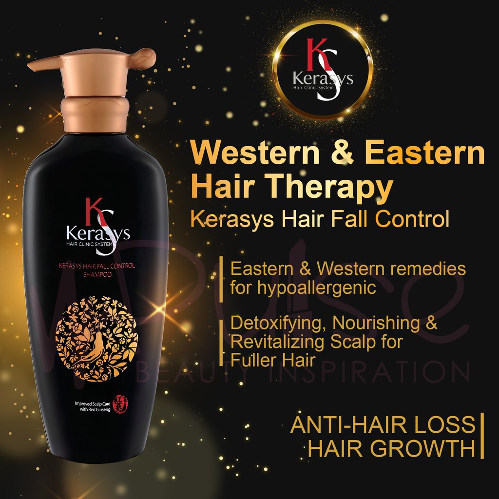 Dầu gội xả hồng sâm giảm gãy rụng và nuôi dưỡng tóc Kerasys Hair Fall Control 400ml - Hàn Quốc Chính Hãng