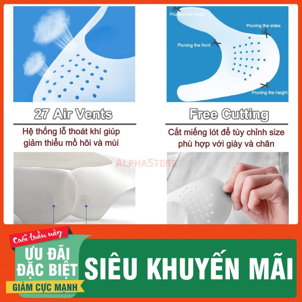 Bộ Lót Bảo Vệ Mũi Giày Shoe Shield (Loại 1, Nhựa Mềm) - Miếng Độn Chống Nhăn, Giữ Dáng Mũi Giầy Thể Thao Sneaker Shield