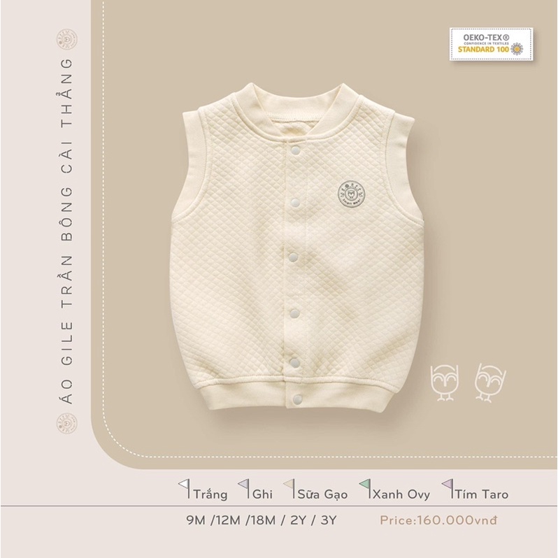 Gile chần bông cài thẳng siêu xinh mềm, màu sắc tươi tắn cho bé