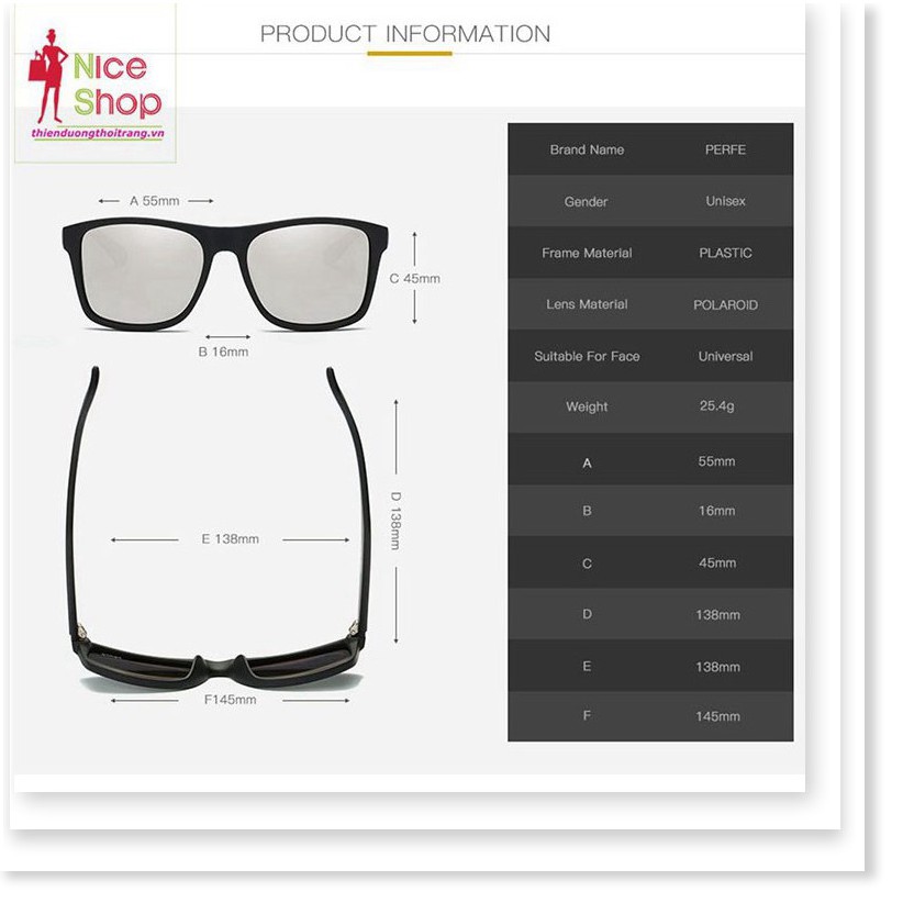 Giá Vốn - Mắt kính thời trang cao cấp Perpe gọng vuông chống chói | BigBuy360 - bigbuy360.vn