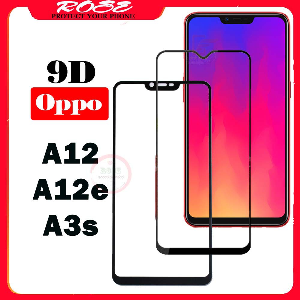 Kính cường lực Oppo A12/ A12e/ A3s-Full màn hình và Trong suốt- Độ cứng 9H