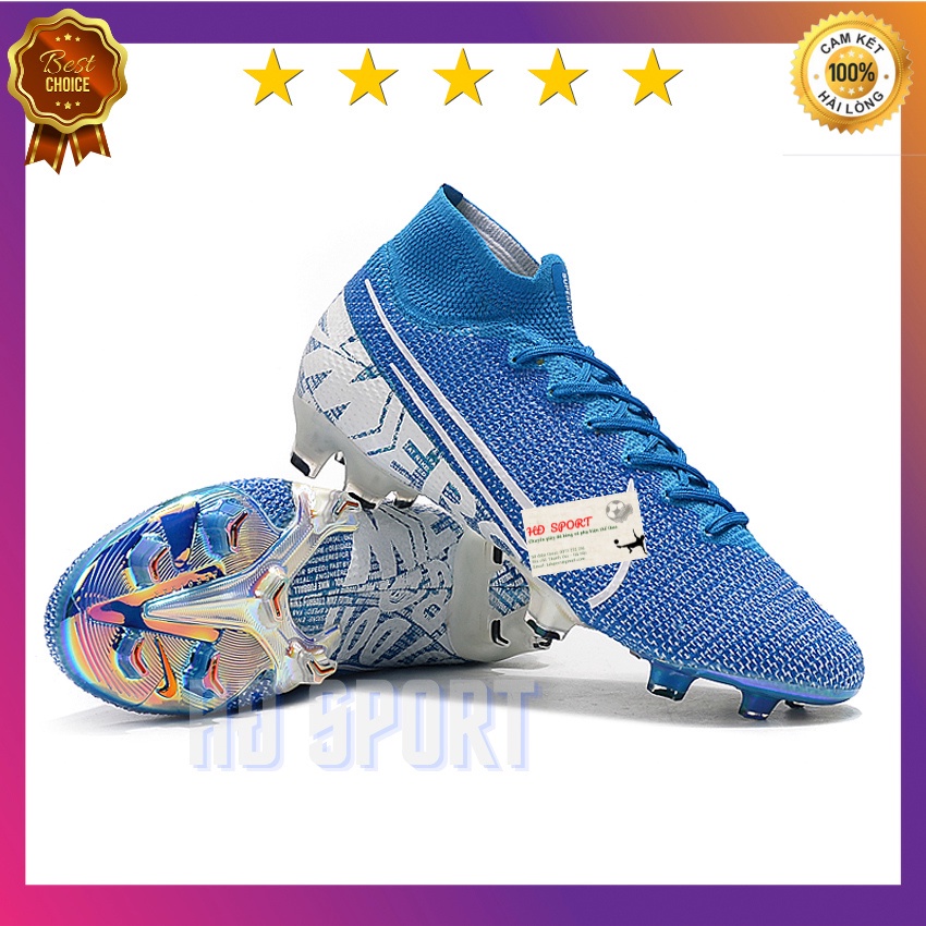 [Tặng Túi Rút,Tất,Vớ Cao Cấp]Giày Đá Bóng, Giày Đá Banh Sân Cỏ Tự Nhiên Mercurial Superfly 7 Elite FG Final Boss Blue9
