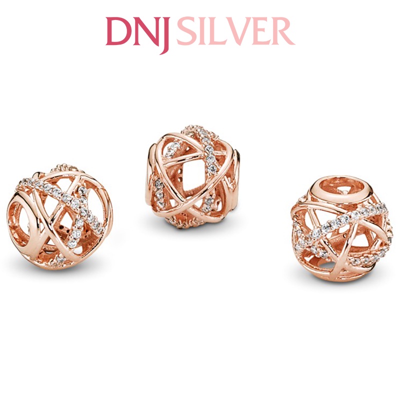 Charm bạc 925 cao cấp, hàng chuẩn bạc - Charm RoseGold with clear cubic zirconia thích hợp để mix vòng tay charm - DN277