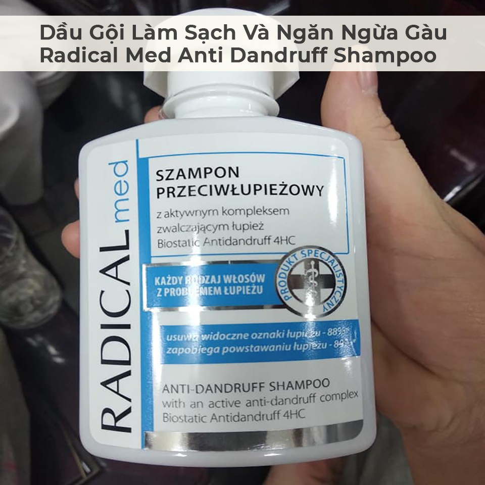 Dầu Gội Giảm Nấm Da Đầu Radical Med Xanh, Giảm Ngứa Da Đầu, Nuôi Dưỡng Tóc Giúp Tóc Khỏe, Bồng Bềnh 300ml