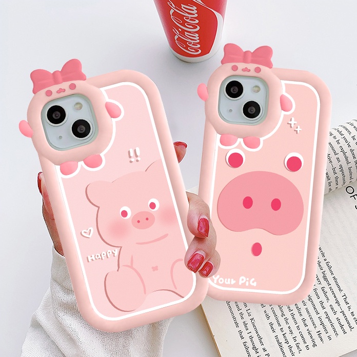 Ốp lưng iphone nơ camera hình vuông happy pig 6/6splus/7/7plus/8/8plus/x/xr/xs/11/12/13/pro/max/plus/promax-Awifi B5-30