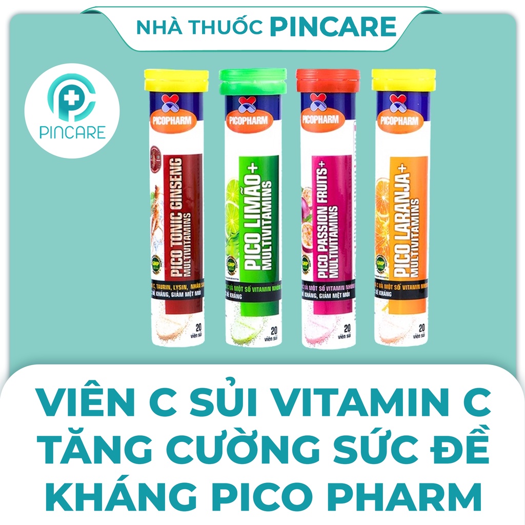 Viên C sủi bổ sung Vitamin C tăng sức đề kháng, Multivitamin sủi thơm ngon dễ uống - Hàng chính hãng - Nhà Thuốc Pincare